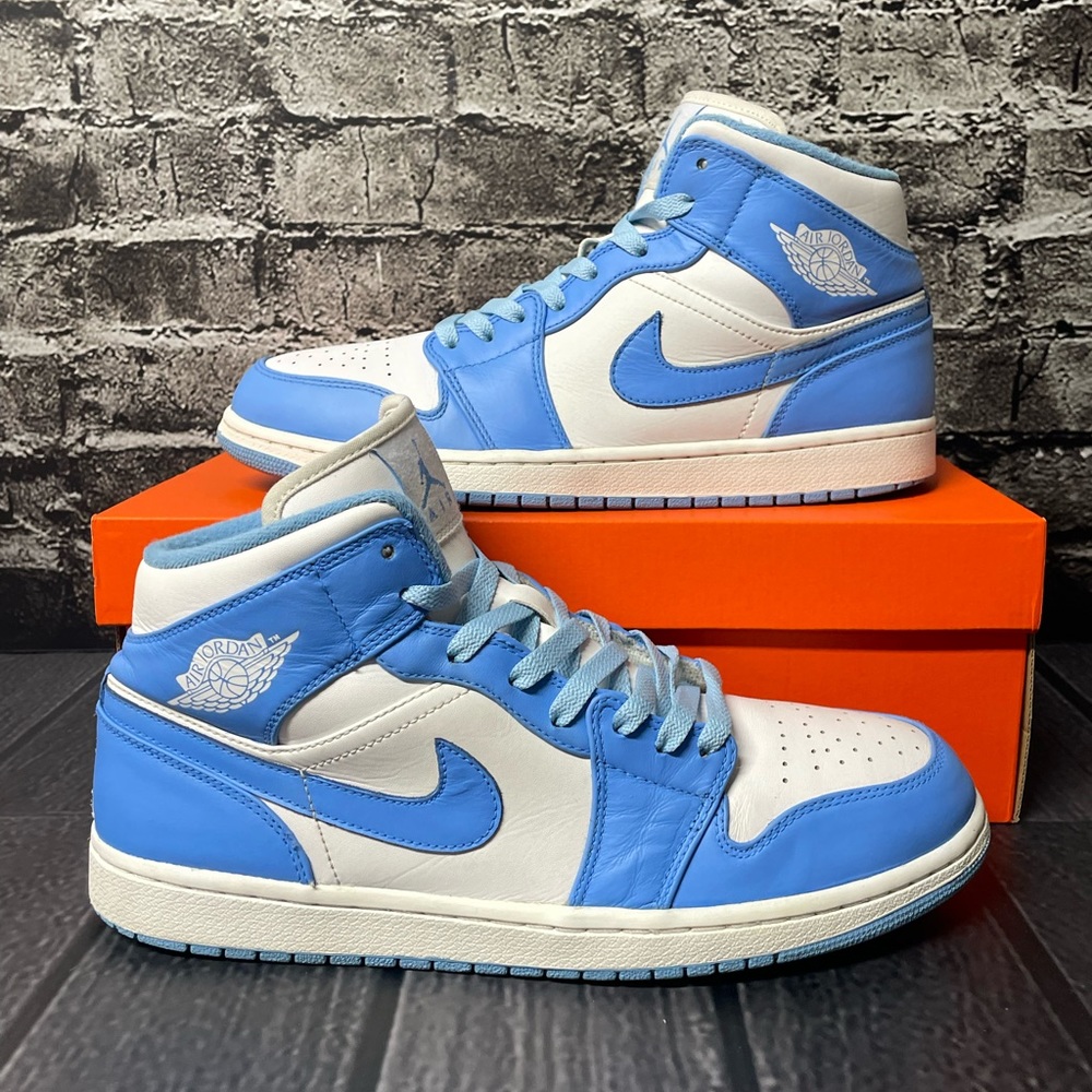 Jordan 1 Mid UNC 2013 US Mens Size 11.5 Nike North Carolina AJ1 Baby Blue